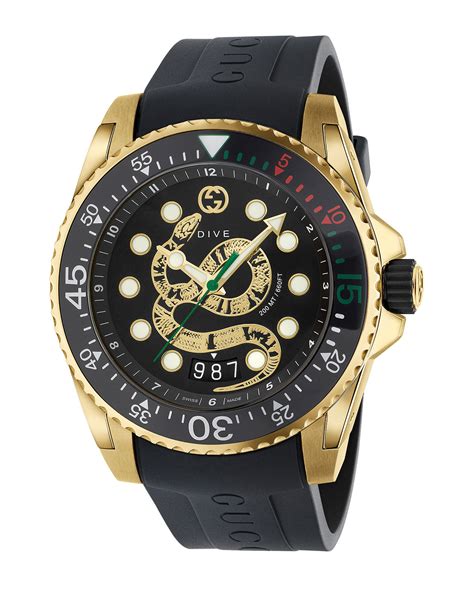 gucci men's dive pvd snake dial strap watch|gucci dive watch 40mm.